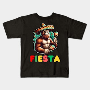 Fiesta Bigfoot Cinco de Mayo Mexican Party Kids T-Shirt